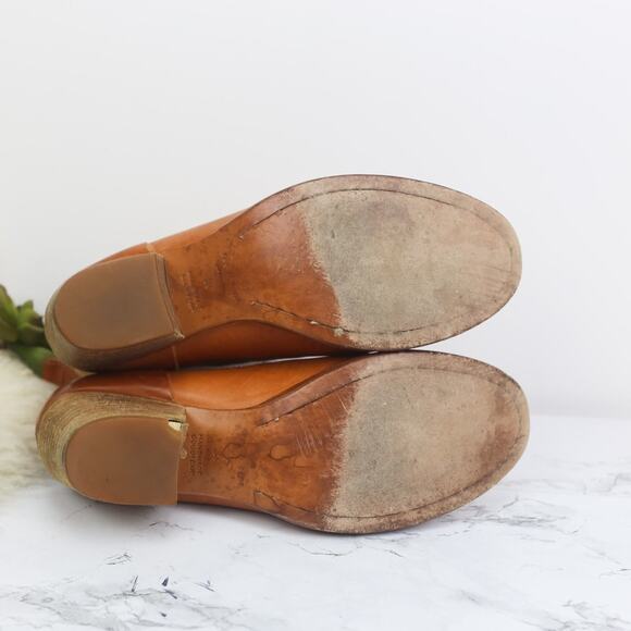 Rag & Bone Goodyear Mercer II Tan Brown Leather Suede Ankle Slouch Boots Size 38 - Picture 7 of 9